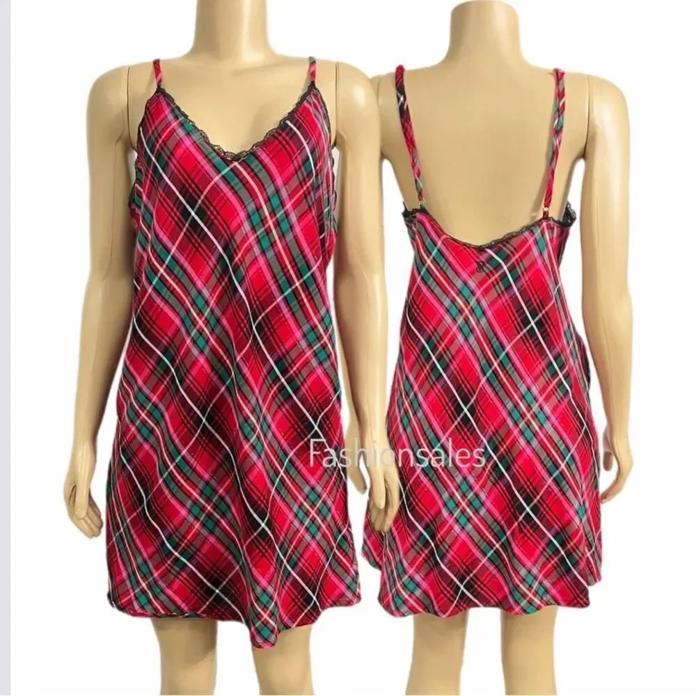 Victoria’s Secret Flannel Sleep dress nightgown multicolor plaid Xlarge